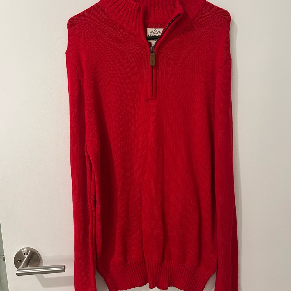 St. John's Bay Men's Red Zip-Neck Sweater